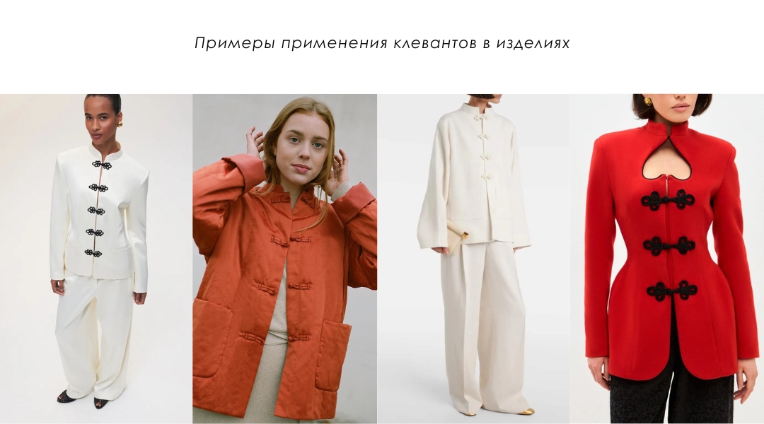 Текстильные клеванты для верхней одежды