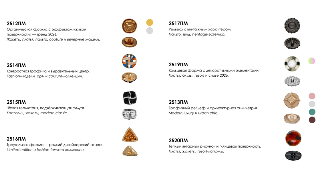 Металлические пуговицы с декоративной вставкой
