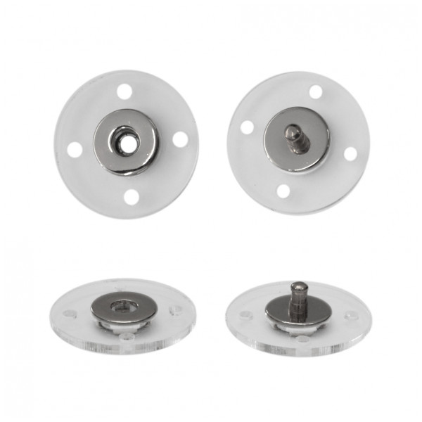 Кнопка пластиковая, пришивная,23мм цвет прозрачный+оксид