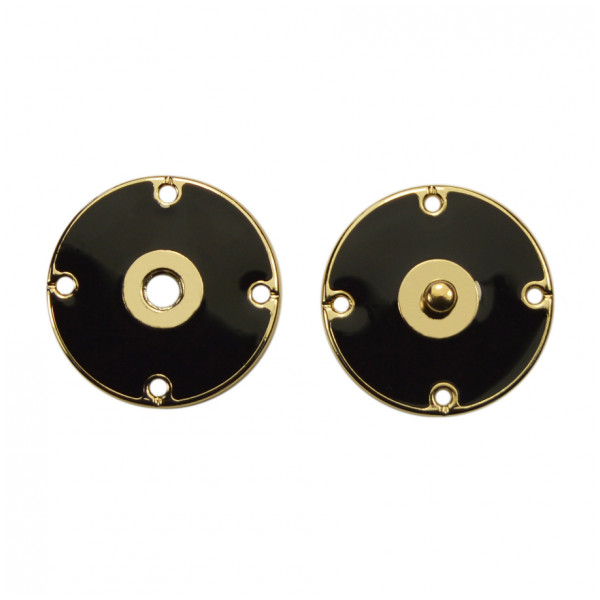 Кнопка металлическая, пришивная,22мм цвет золото+черный