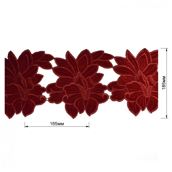 Кружево бархат, цвет красный