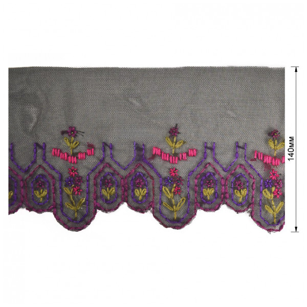 Кружево, цвет черный+разноцветный