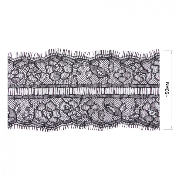 Кружево синтетич., цвет черный