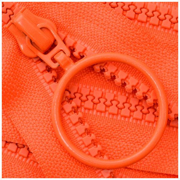 Молния тракторная разъемная, 70см, тип 5, слайдер-5180, 2 слайдера, цвет неоново-оранжевый