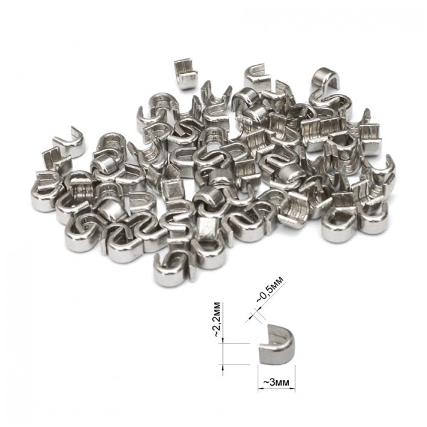 Зажим на молнию витую, тип 3, верх, цвет никель