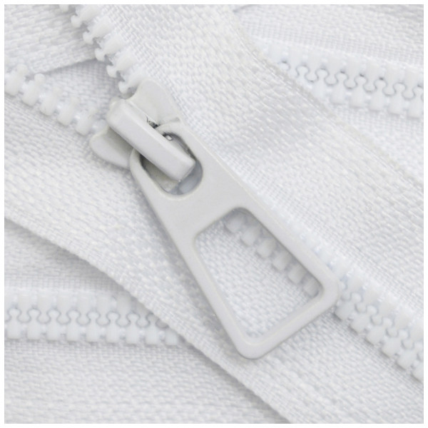 Молния тракторная (К) разъемная, 75см, тип 5, слайдер 51007, 2 слайдера, цвет белый+белый