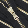 Молния металлическая разъемная 5Т, 55см, шлифованная, слайдер G40-без SS, зубцы золото, цвет 322-черный