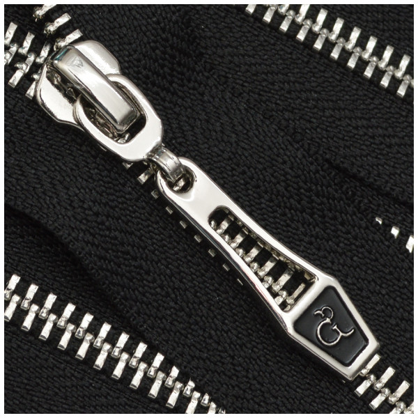 Молния металлическая неразъемная 5Т, 23*33см, слайдер-без SS, зубцы никель, цвет 322-черный