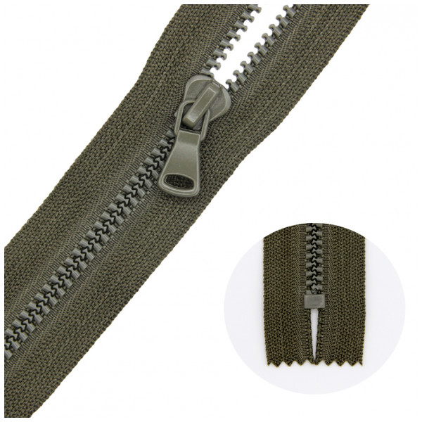 Молния тракторная неразъемная Т5, 20см, слайдер-G40, цвет хаки