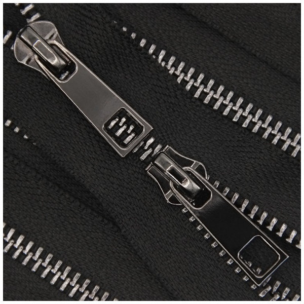 Молния металлическая разъемная 5Т, 80см, шлифованная, слайдер А2S, 2 слайдера, зубцы никель, цвет 322-черный