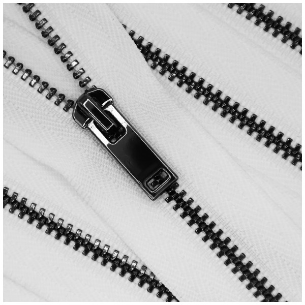 Молния металлическая неразъемная 3Т, 16см, слайдер-МК0193, зубцы оксид, цвет 101-белый