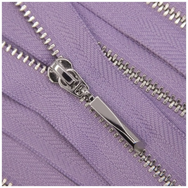 Молния металлическая разъемная 3Т, 20см, слайдер 5071, зубцы никель, цвет 0962-лаванда