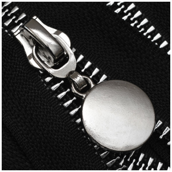 Молния тракторная (К) разъемная, 75см, тип 5, слайдер-15675, цвет черный+черный матовый