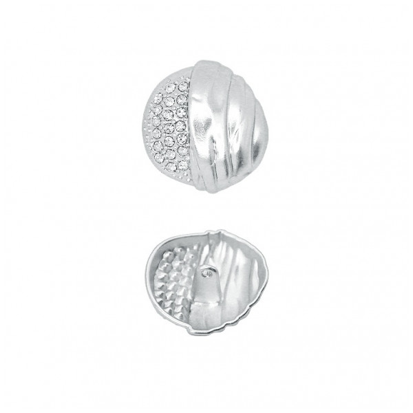 Пуговица металлическая, 40L, цвет матовое серебро