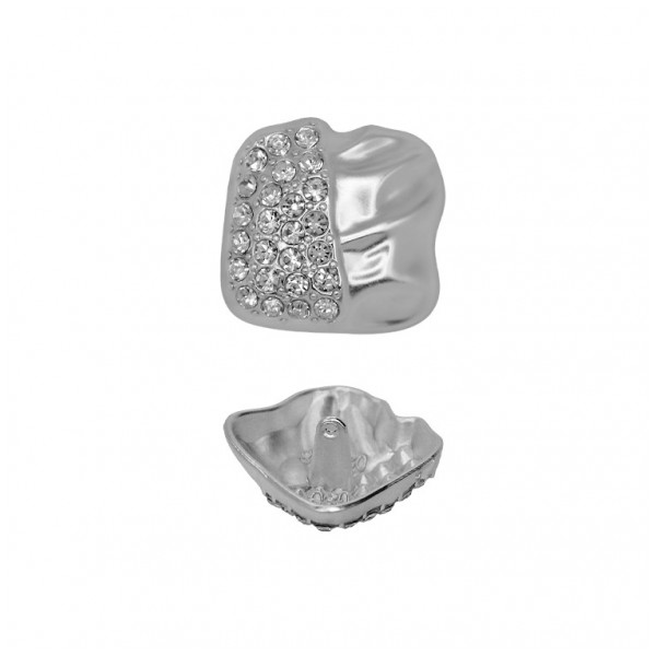 Пуговица металлическая, 48L, цвет матовое серебро