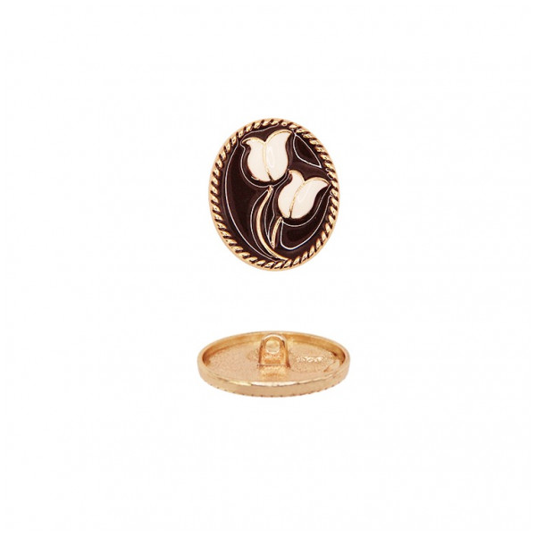 Пуговица металлическая, 32L, цвет золото+черный