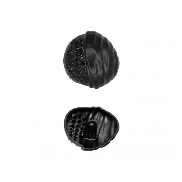 Пуговица металлическая, 26L, цвет черный матовый