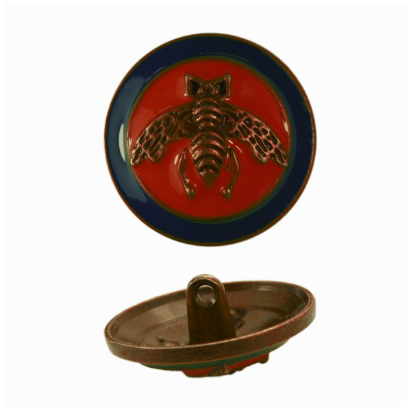 Пуговица металлическая, 38L, цвет красный+синий