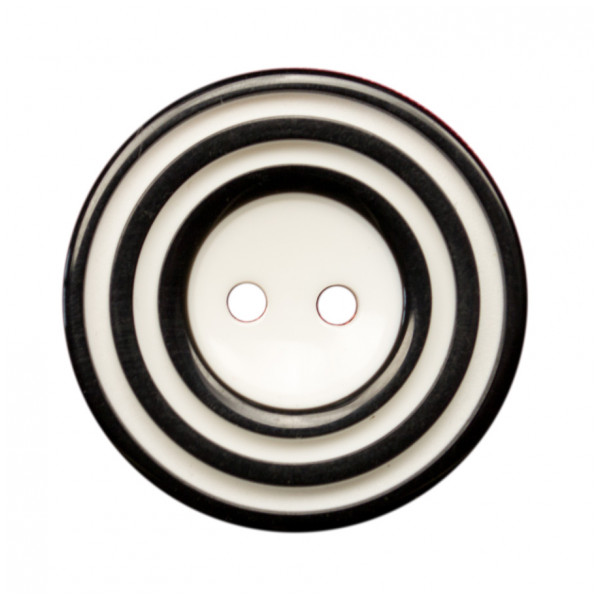 Пуговица пластиковая, 54L, цвет черный+белый