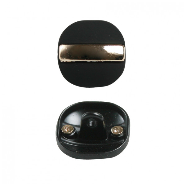 Пуговица металлическая, 40L, цвет черный+золото