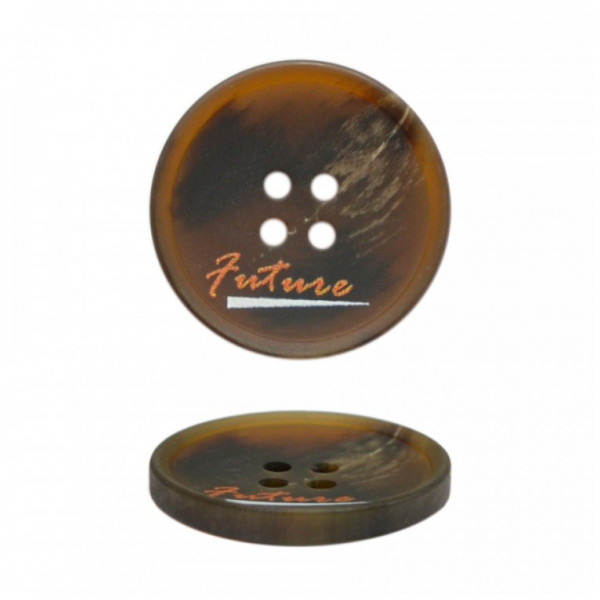 Пуговица пластиковая, 28L, цвет коричневый