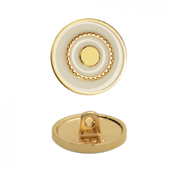 Пуговица металлическая, 28L, цвет золото+черный