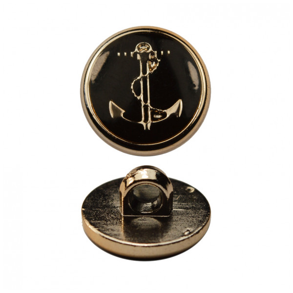 Пуговица металлизированная,, 40L, цвет золото+черный