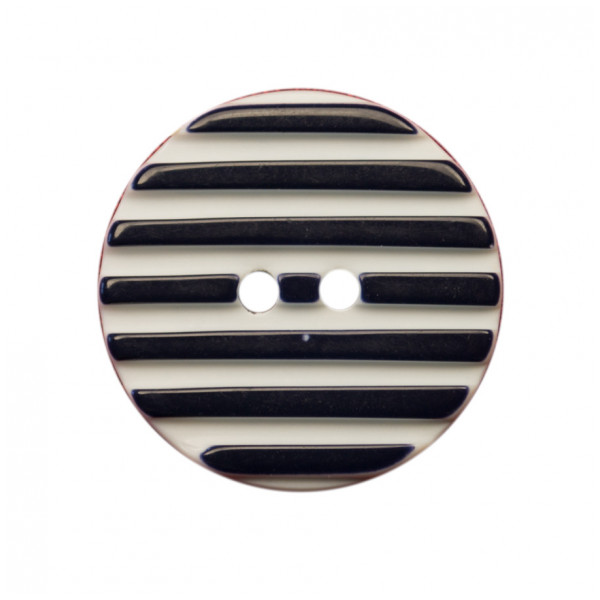 Пуговица пластиковая, 44L, цвет белый+темно-синий