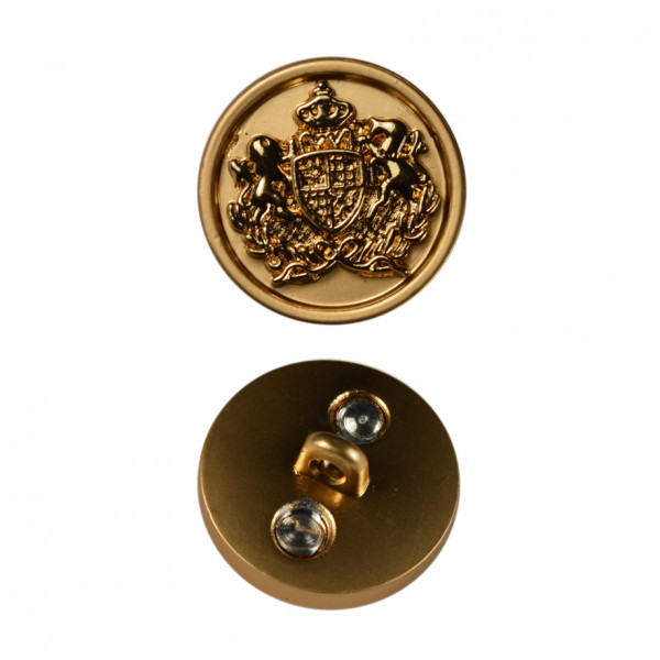 Пуговица металлическая, 36L, цвет матовое золото