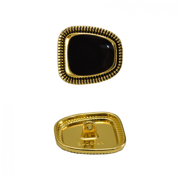 Пуговица металлическая, 40L, цвет золото+черный