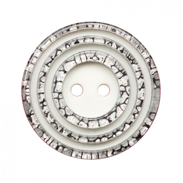 Пуговица пластиковая, 40L, цвет черный+белый