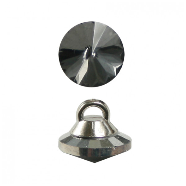 Пуговица-страза, 12L, цвет гематит