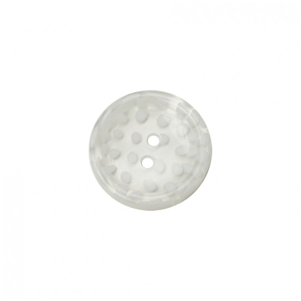 Пуговица пластиковая, 40L, цвет белый+прозрачный