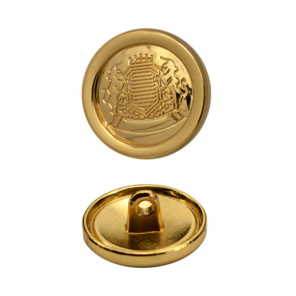 Пуговица металлическая, 28L, цвет золото