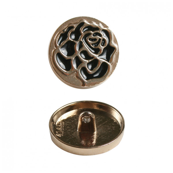 Пуговица металлическая, 28L, цвет золото+черный