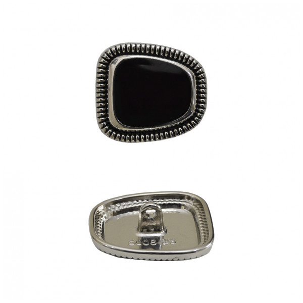 Пуговица металлическая, 40L, цвет никель+черный