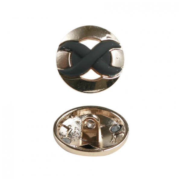 Пуговица металлическая, 36L, цвет золото+черный