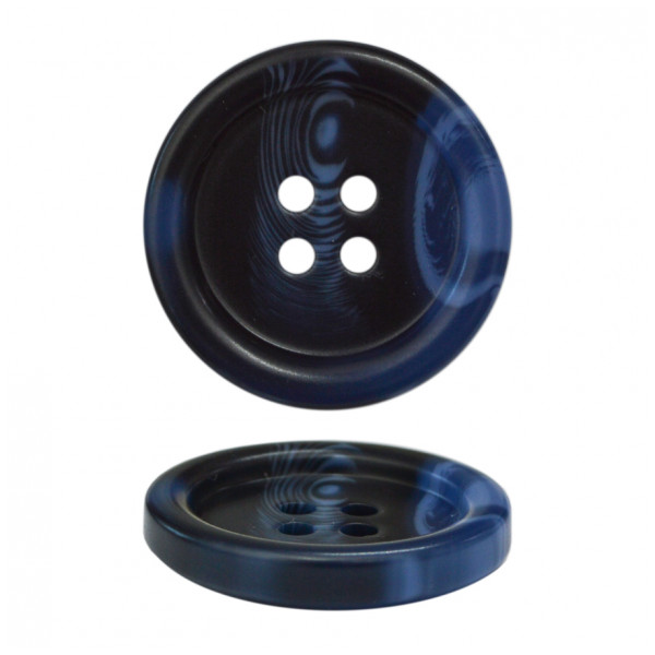 Пуговица пластиковая, 24L, цвет темно-синий