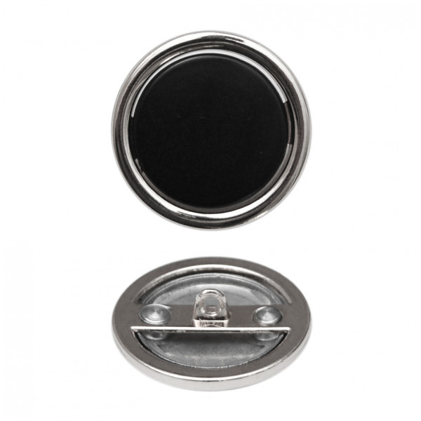 Пуговица металлическая, 28L, цвет никель+черный