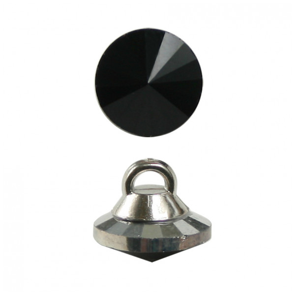 Пуговица-страза, 12L, цвет черный