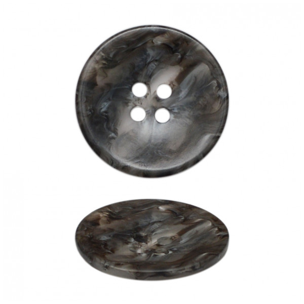 Пуговица пластиковая, 36L, цвет белый+черный