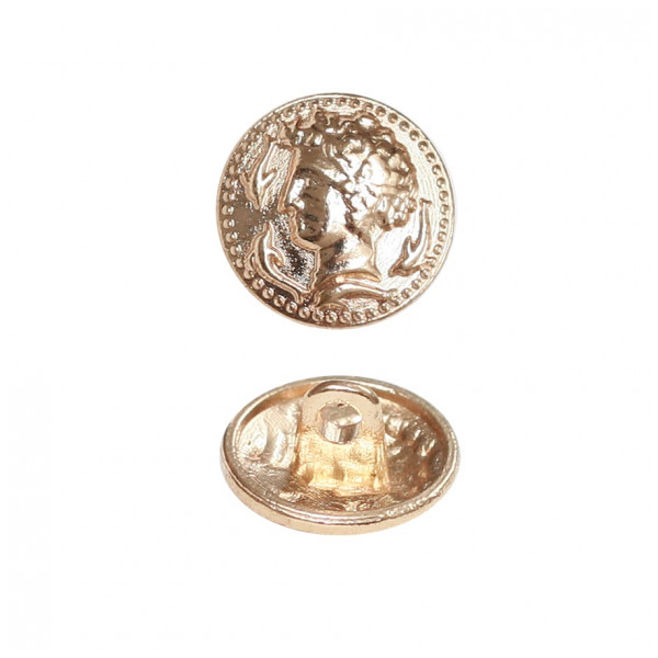 Пуговица металлическая, 36L, цвет золото