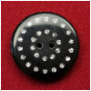Пуговица пластиковая, 40L, цвет черный+страза