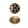 Пуговица металлическая, 40L, цвет золото+черный