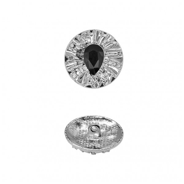 Пуговица металлическая, 30L, цвет никель+черный