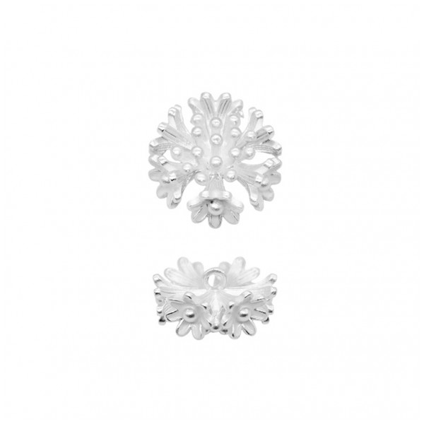 Пуговица металлическая, 28L, цвет белое серебро+белый