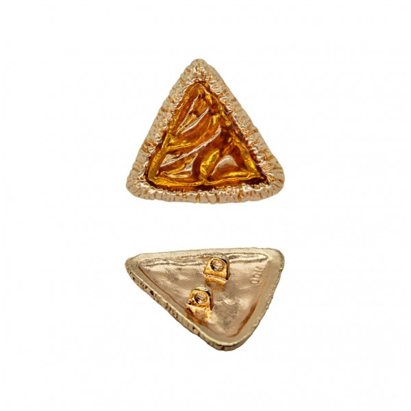 Пуговица металлическая, L48 (30мм), цвет золото+янтарный