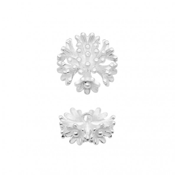 Пуговица металлическая, 36L, цвет белое серебро+белый