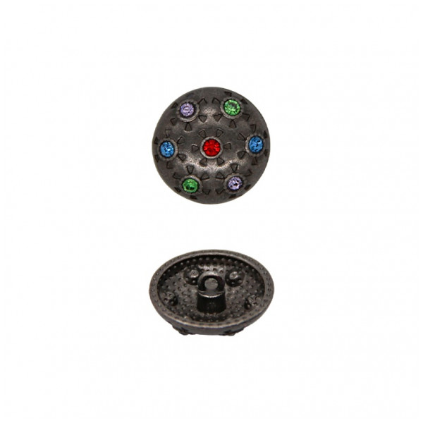 Пуговица металлическая, L28 (18мм), цвет состаренное серебро