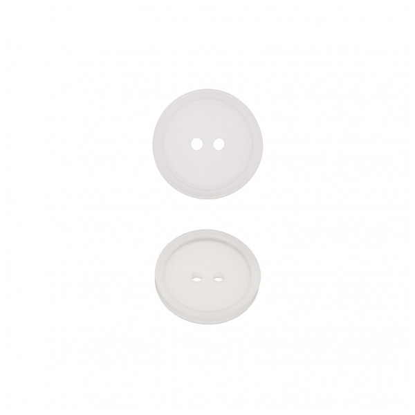 Пуговица пластиковая, 24L, цвет белый